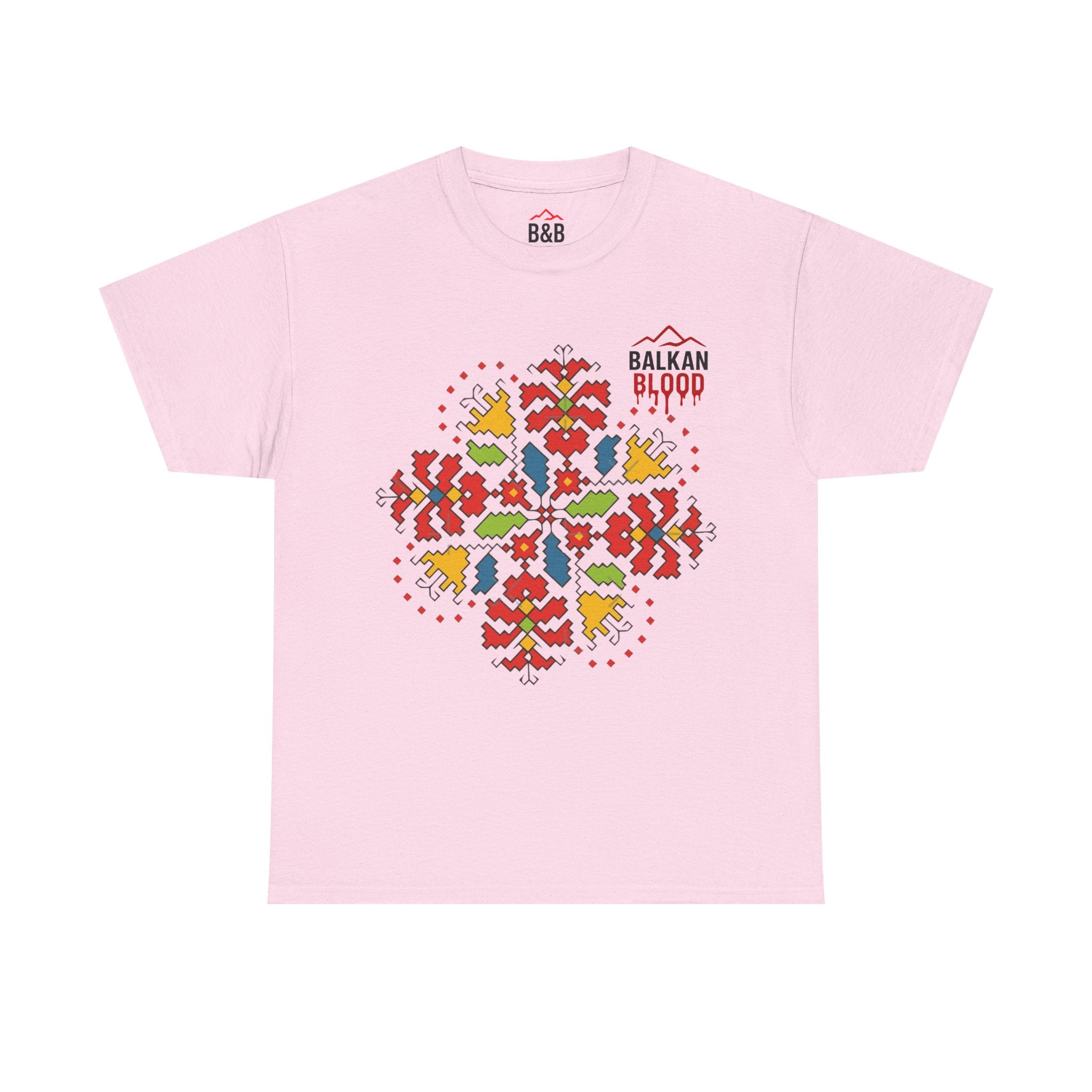 Balkan Blood Unisex Heavy Cotton Tee, Balkan Emrodery