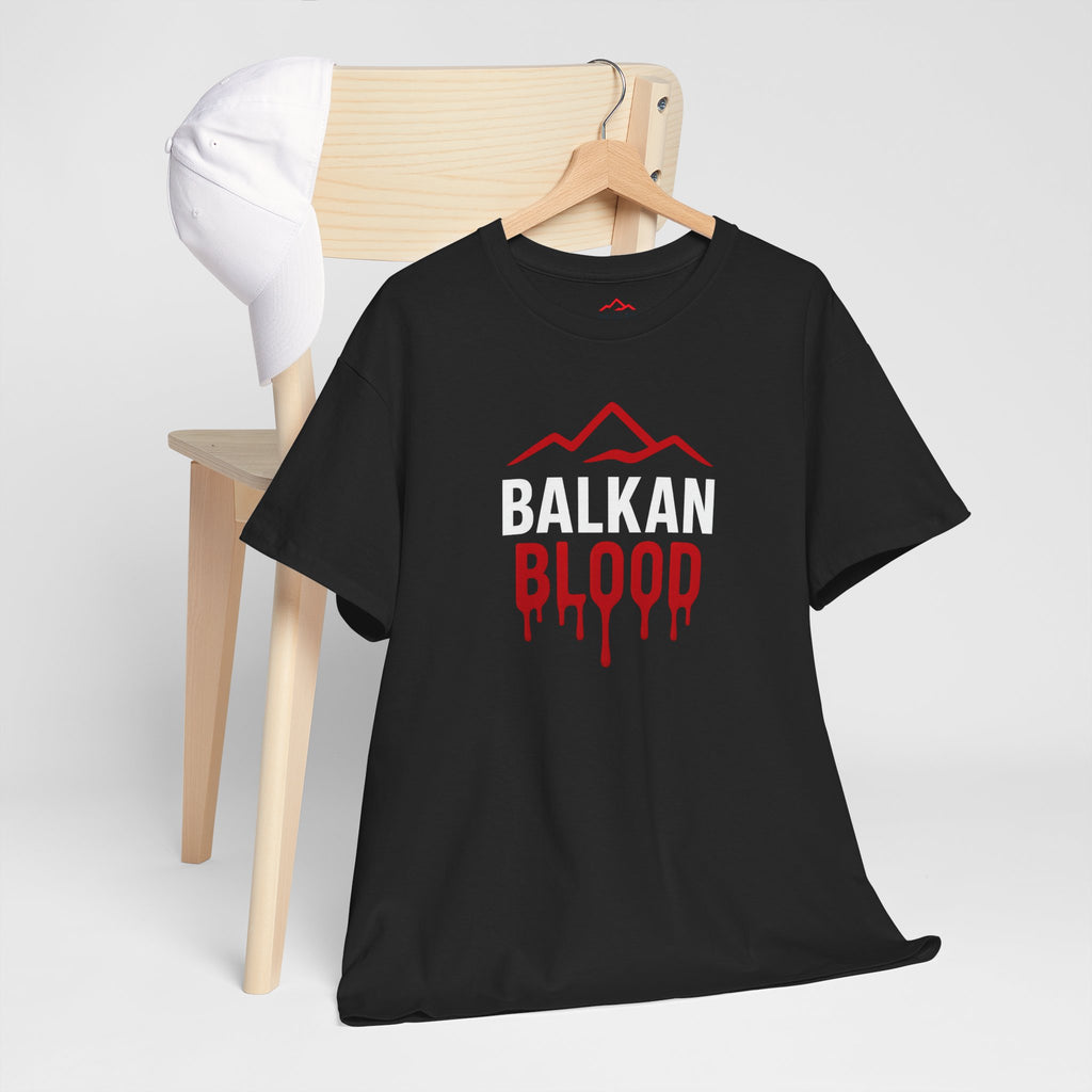 Balkan Blood T-Shirt — Heritage Graphic Tee with Multilingual “Blood” Back Print