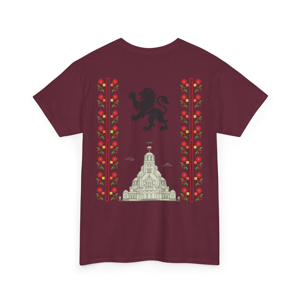 Bulgaria Balkan Blood Unisex Heavy Cotton Tee, Vintage Floral Graphic Shirt, Cultural Heritage Top, Gift for Travelers, Heritage Celebration Apparel