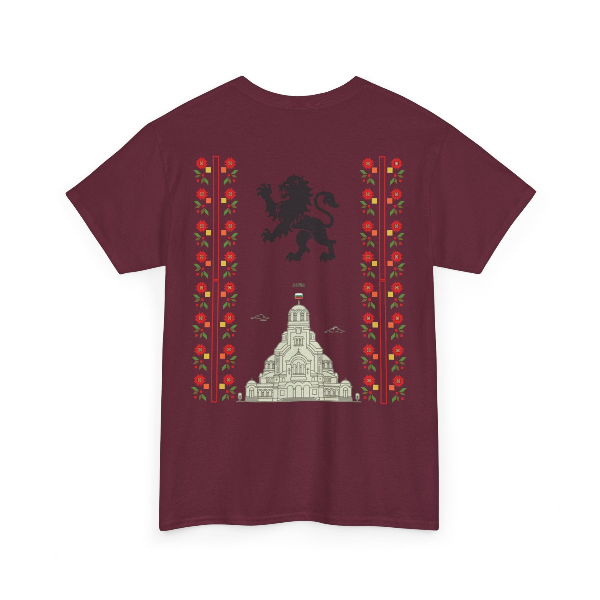 Bulgaria Balkan Blood Unisex Heavy Cotton Tee, Vintage Floral Graphic Shirt, Cultural Heritage Top, Gift for Travelers, Heritage Celebration Apparel