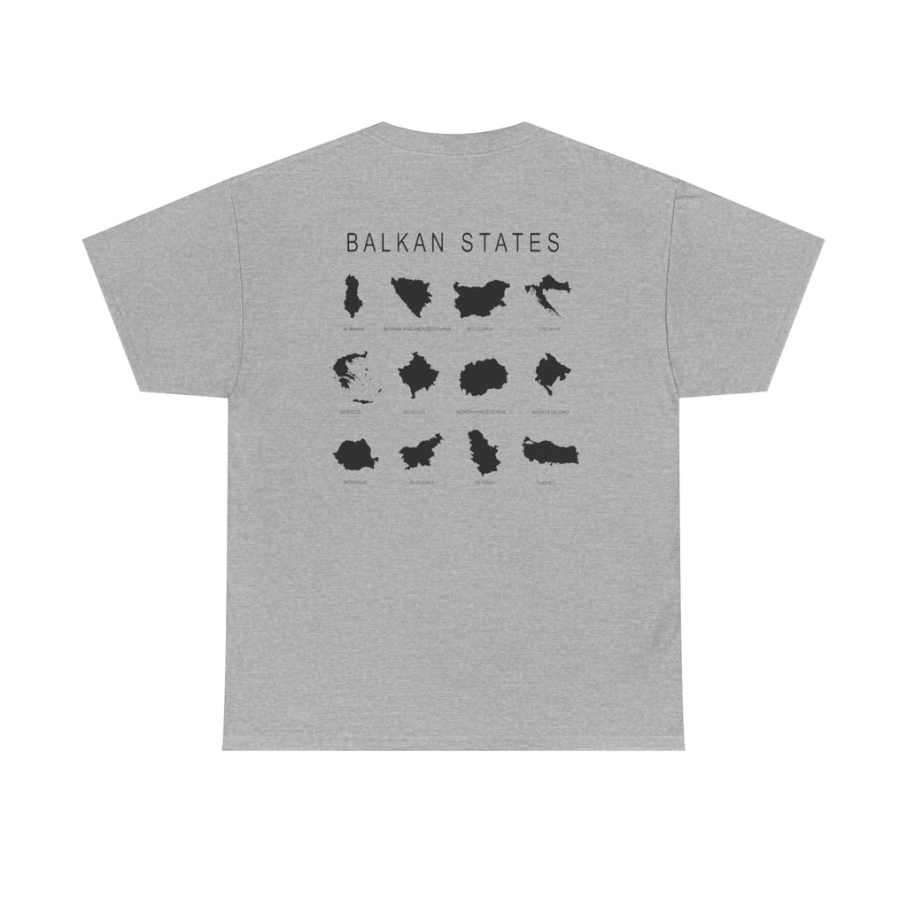 Balkan Blood Unisex Heavy Cotton Tee, Ethnic Pride Shirt, Gift for Balkans, Travel Tee, Stylish Casual Wear, Balkan States Design