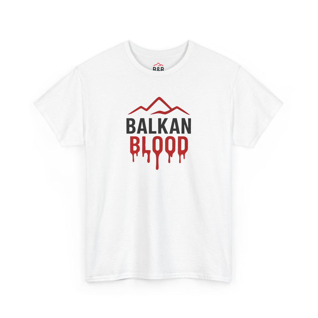 Balkan Blood T-Shirt — Heritage Graphic Tee with Multilingual “Blood” Back Print