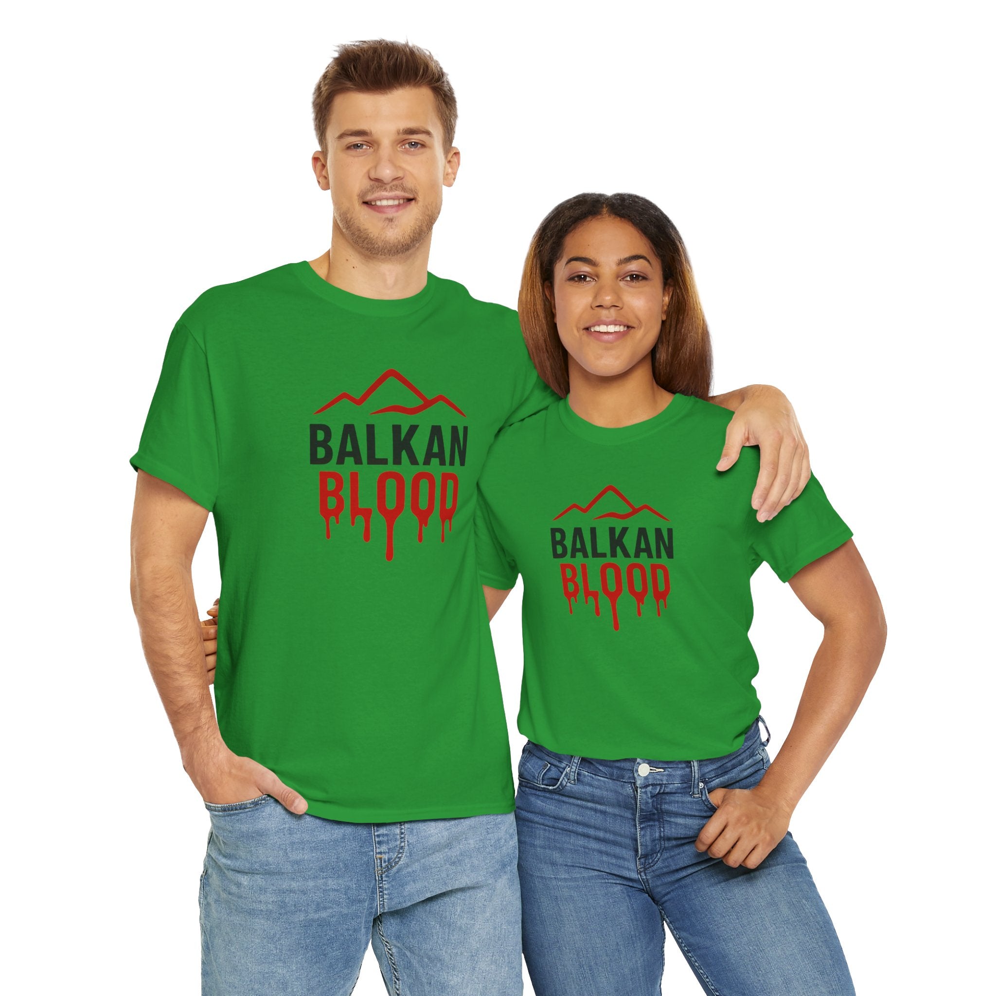 Balkan Blood T-Shirt — Heritage Graphic Tee with Multilingual “Blood” Back Print