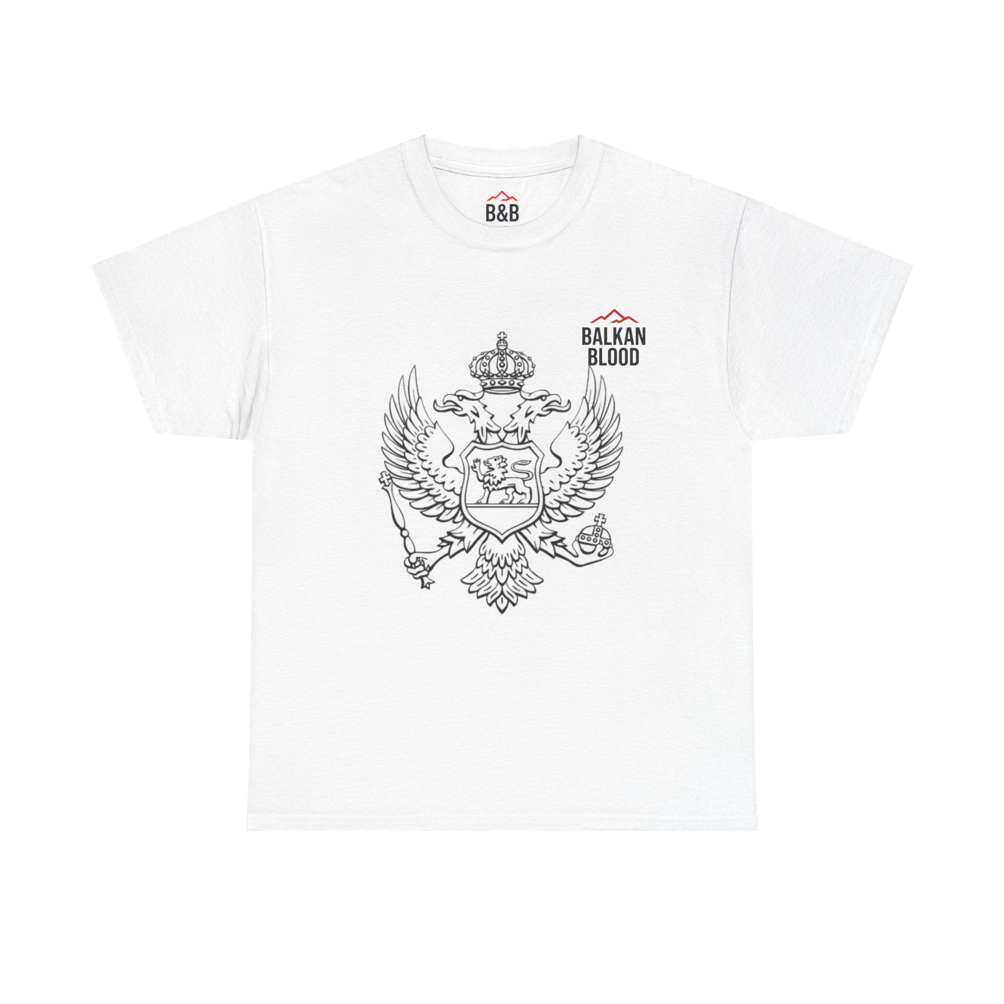 Montenegro/Balkan Blood Unisex Heavy Cotton Tee, Vintage Style Shirt, Graphic Tee, Travel Souvenir, Gift for Heritage Lovers