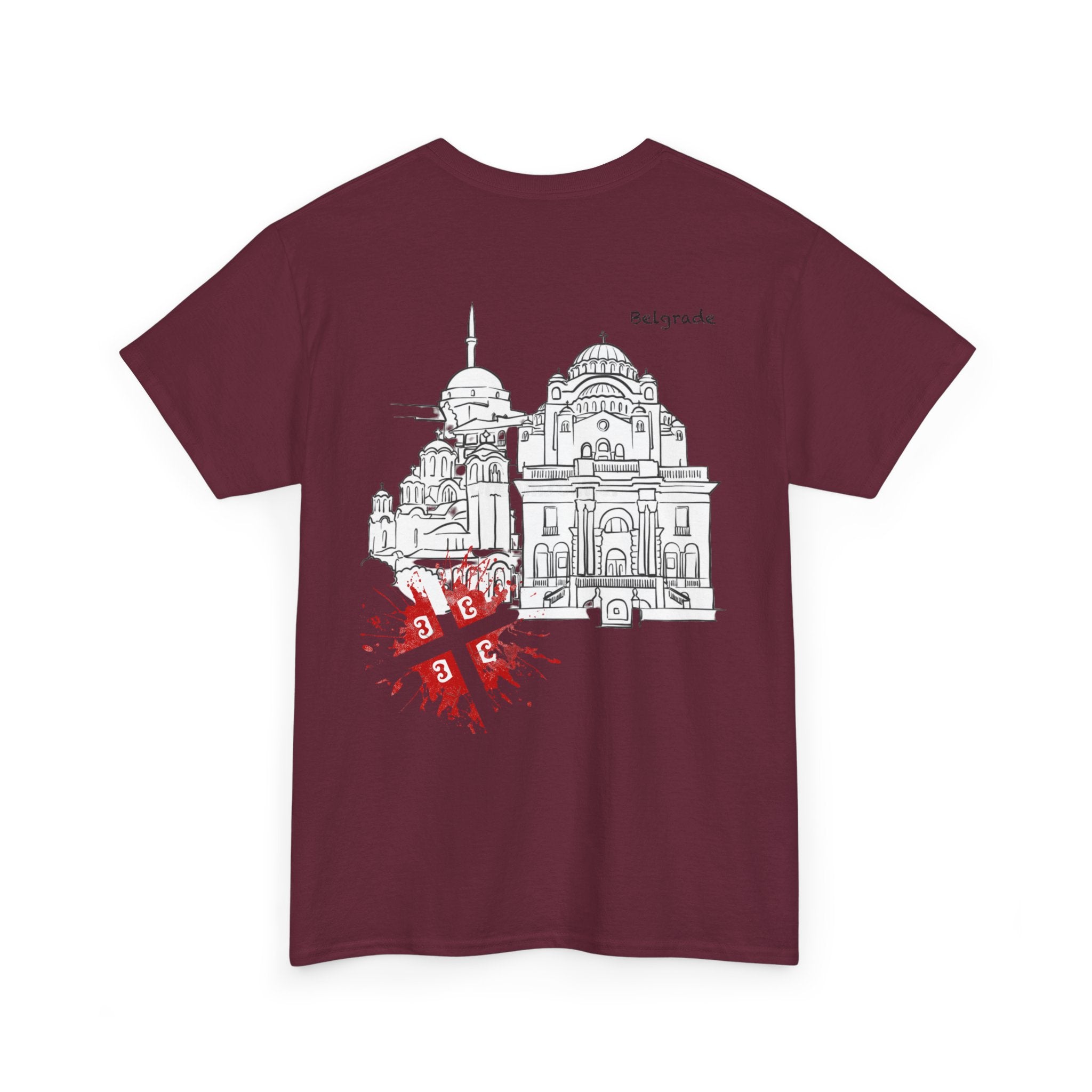 Serbian Heritage Tee, Balkan Blood Shirt, Unisex Cotton T-shirt, Cultural Pride Wear, Travel-inspired Apparel