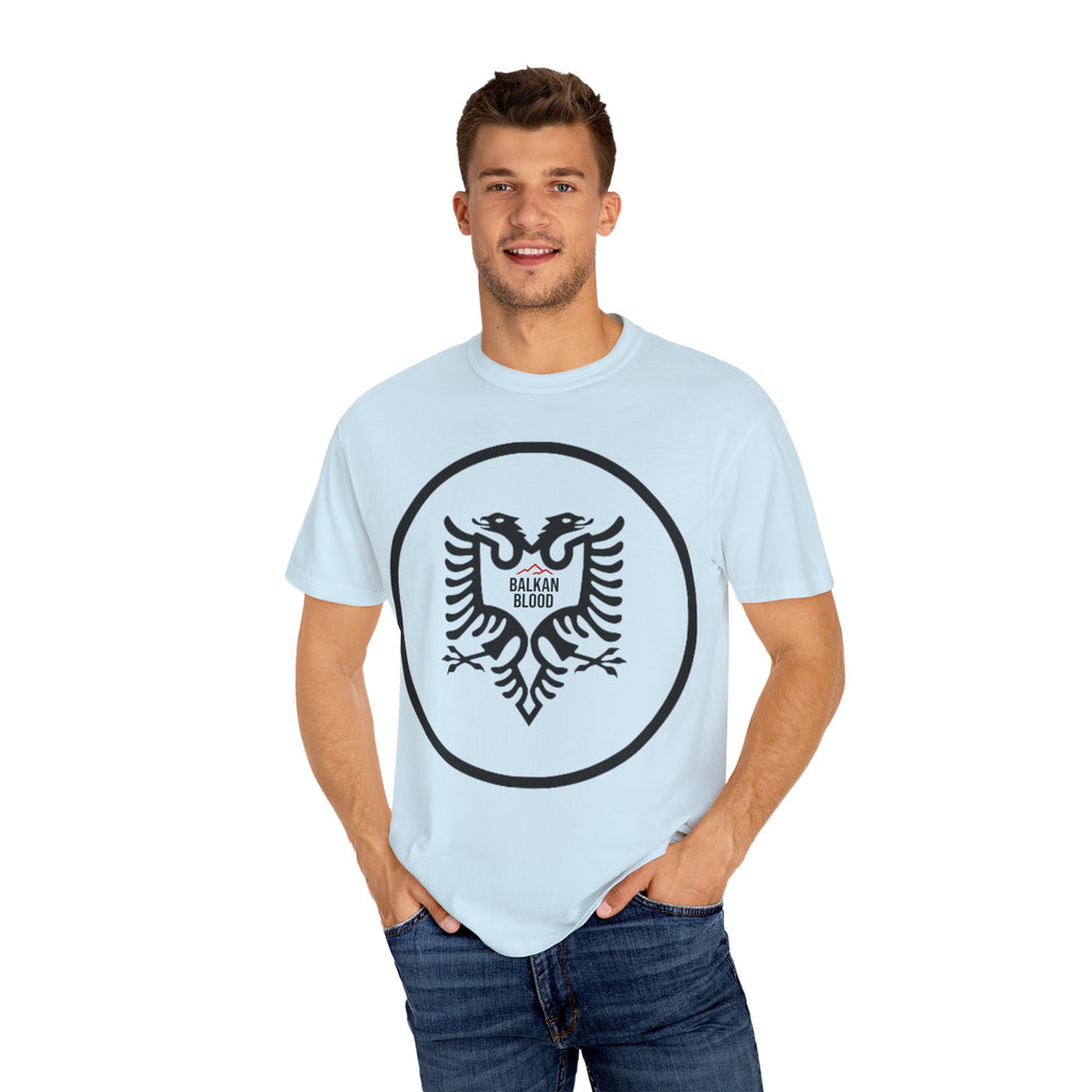 Albanian Balkan Heritage T-Shirt - Unisex Garment-Dyed Tee, Albania Pride Apparel, Cultural Gift, Travel Souvenir, Festival Wear