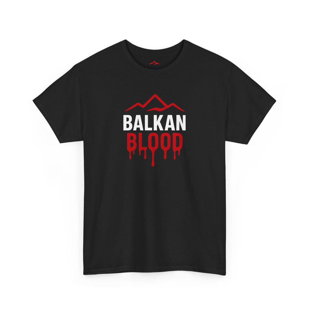 Balkan Blood T-Shirt — Heritage Graphic Tee with Multilingual “Blood” Back Print